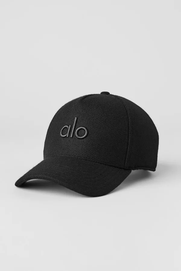 Wool Blend District Trucker Hat - Black