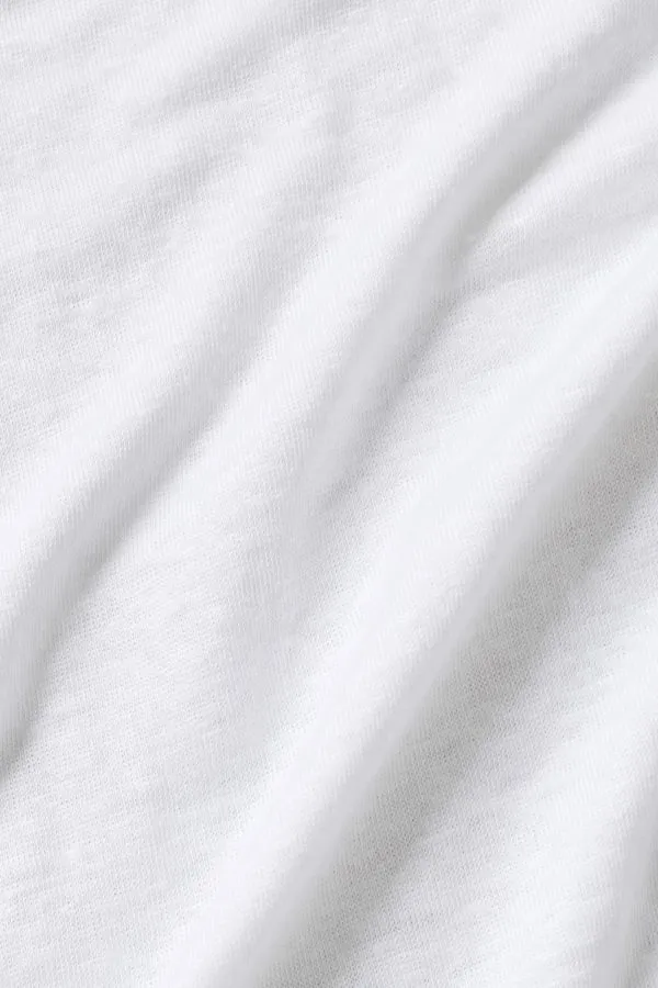 Linen Jersey Coastal Long Sleeve Button Up - White