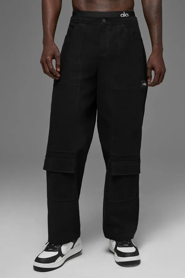 Cotton Canvas Carpenter Pant - Black