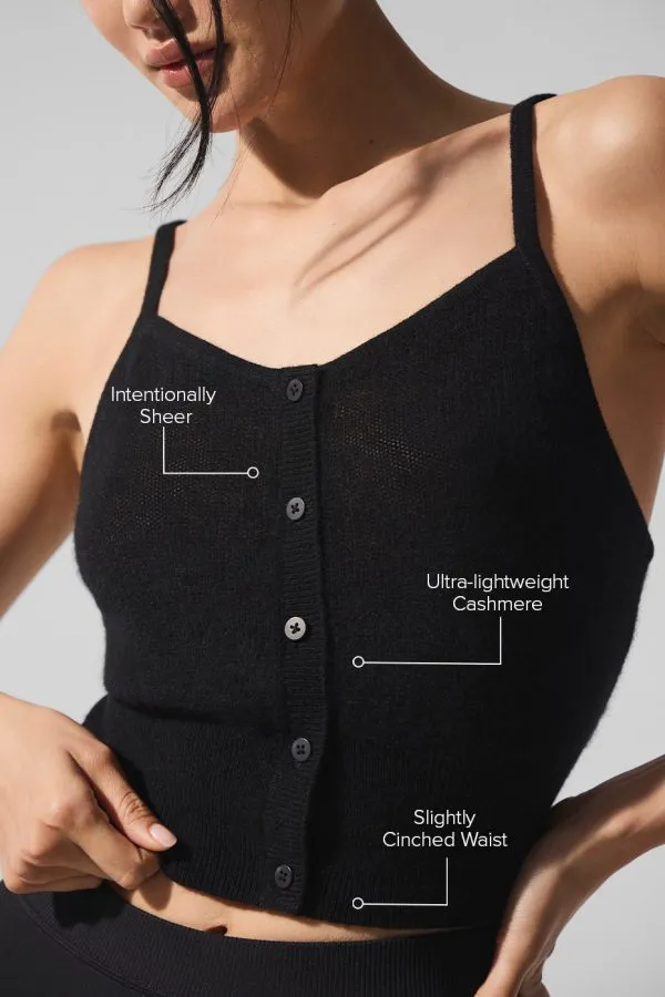Sheer Cashmere Tank - Black