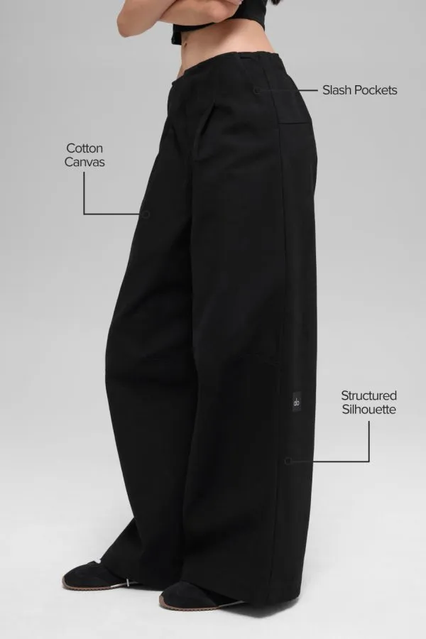 High-Waist Main Character Wide Leg Trouser - Black