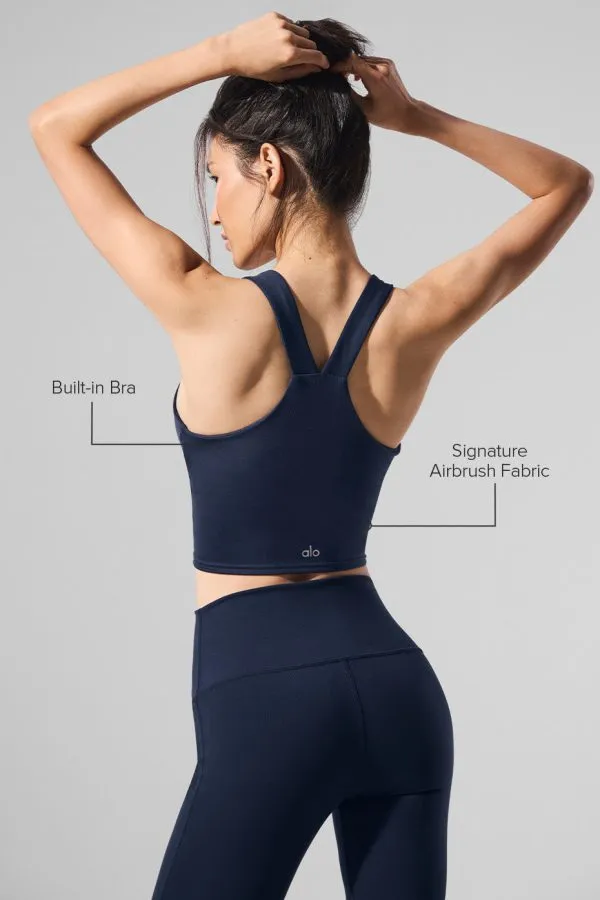 Airbrush Real Bra Tank - Navy