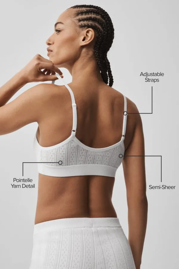 Pointelle Sweater Be Mine Bra - Semi Sheer White